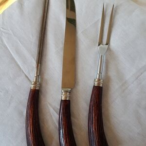 Vintage carving set fo stag handles by Washington forge